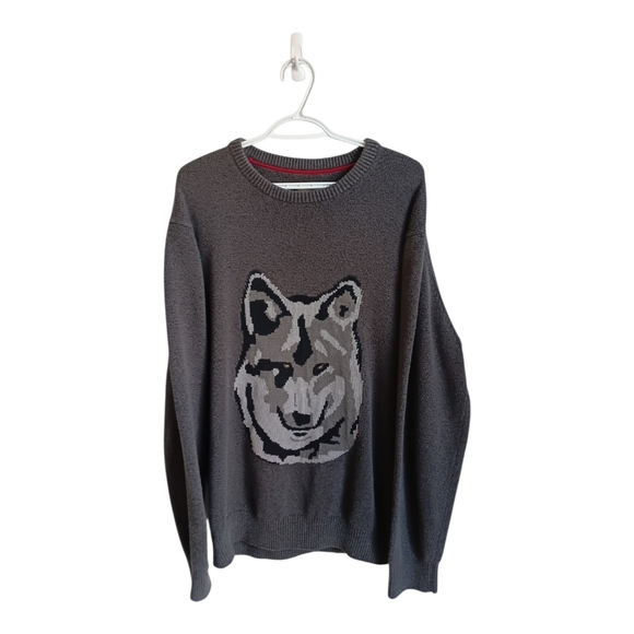 Windriver Other - Gray Windriver Knit Sweater with Wolf Design